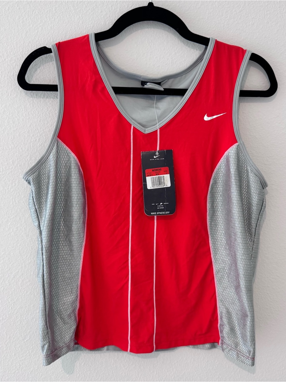 NWT Nike Sphere Dry Women’s Size Large Athletic Tennis Orange & Gray Tank Top